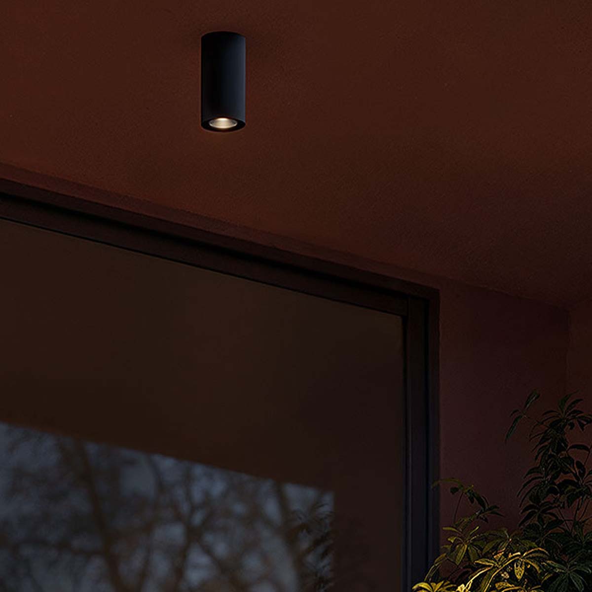 down.3 R Deckenleuchte, Ø: 7,4 cm, H: 15 cm, Anthrazit