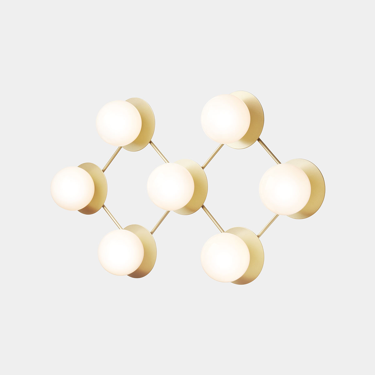 Liila 7 Wand- und Deckenleuchte, B: 94,5 cm, H: 55,5 cm, Opalglas