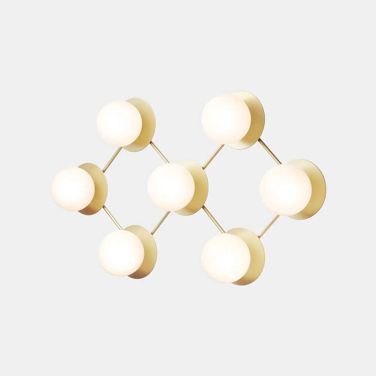 Liila 7 Wand- und Deckenleuchte, B: 94,5 cm, H: 55,5 cm, Opalglas