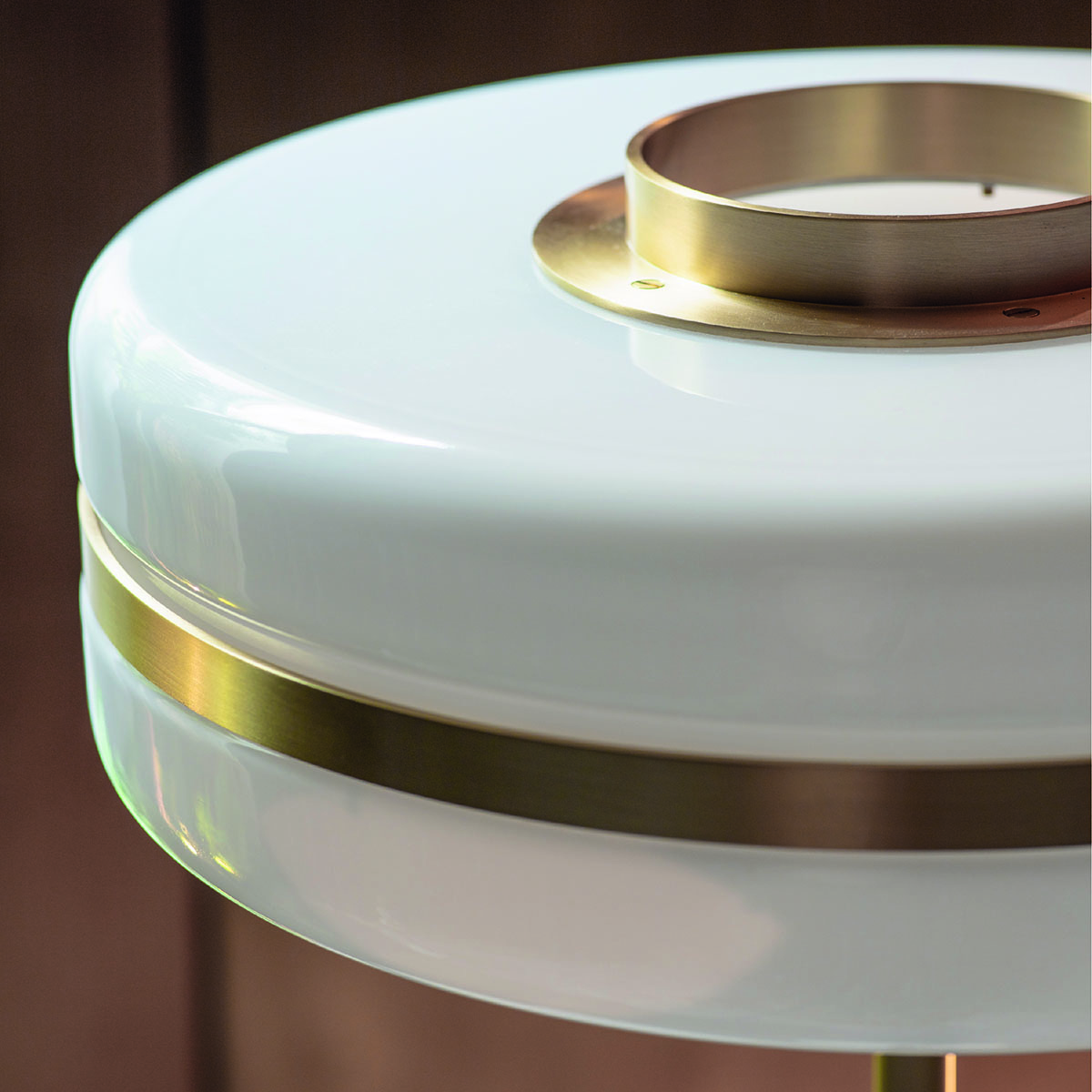 Luxusleuchten aus Großbritannien: Bert Frank Masina Standlampe, H: 135 cm, Messing und Stahl und Glas, britische Luxusleuchte, gleichmäßige Beleuchtung