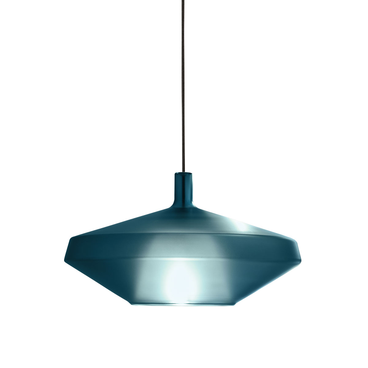 Penta Light MoM 1602-21 Low Pendelleuchte Ø: 38 cm Designerleuchte – handgefertigtes Glas in Avio Blau, puristisches Design, stimmungsvolles Licht, macht sich hervorragend auf dem Schreibtisch, ideal über Esstisch, Küche oder Wohnzimmer