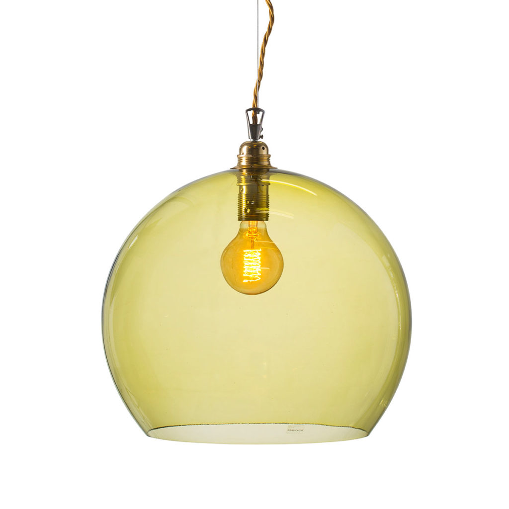 Rowan Pendelleuchte XL Ø 39 cm, Olive, Gold