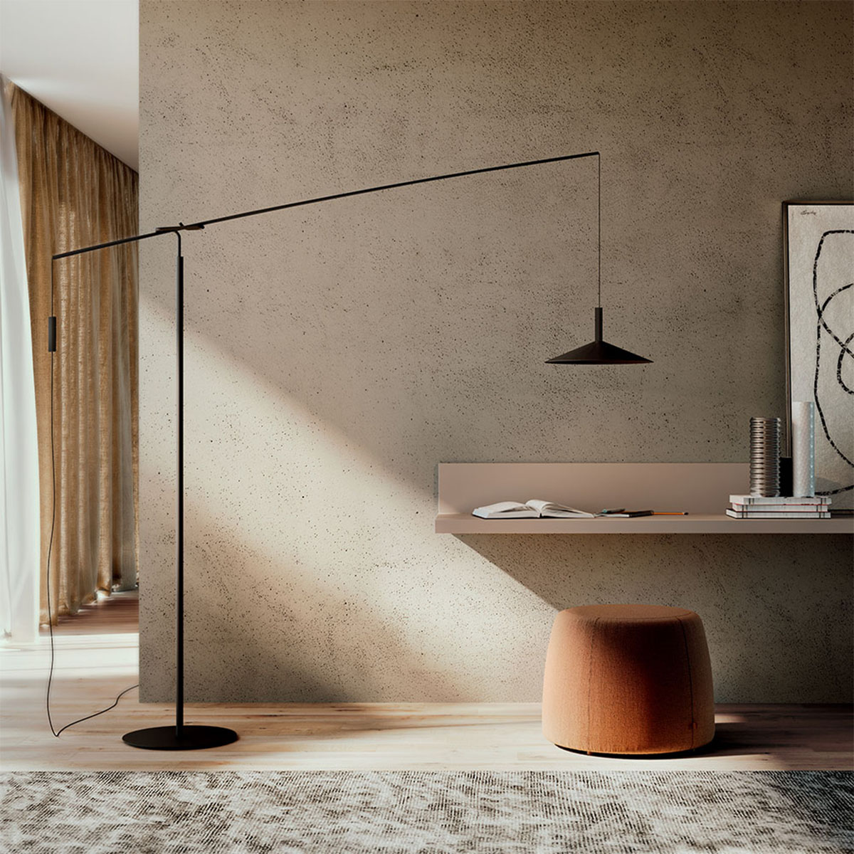 Penta Light Altura 1907-10 Stehleuchte, H: 226 cm Standlampe – Metall mit Schwarzem Finish,, angenehmer Lichtschein, setzt Akzente in der Küche, geeignet für Wohnzimmer, Leseecke oder Büro