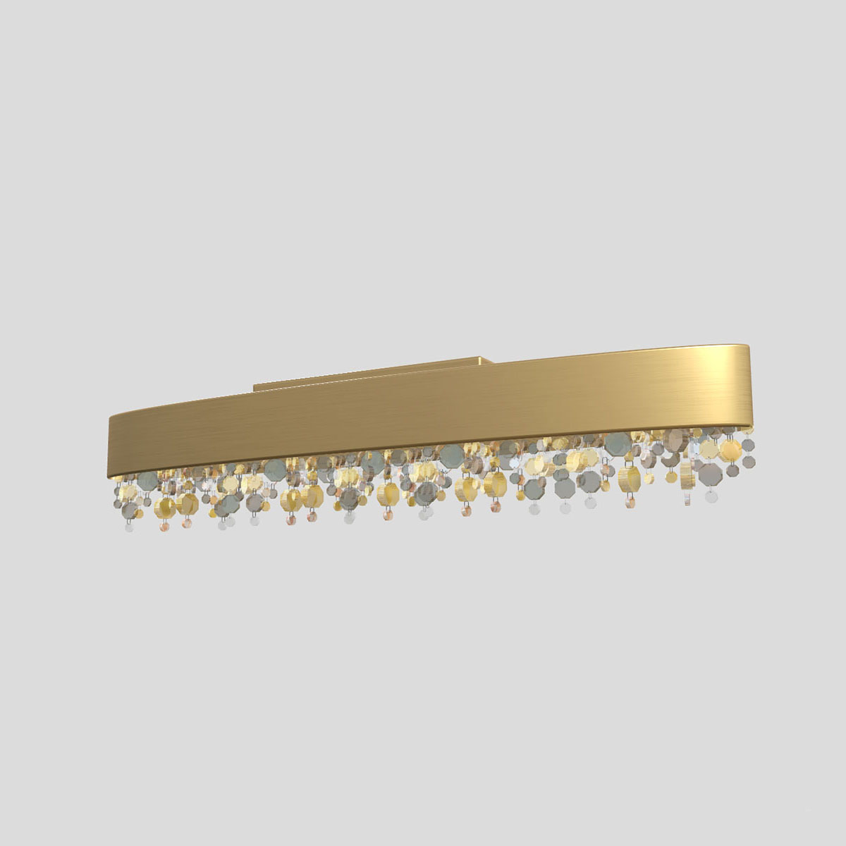 Olà PL8 OV 210 Deckenleuchte, Gold brüniert, L: 210 cm, LED-Modul