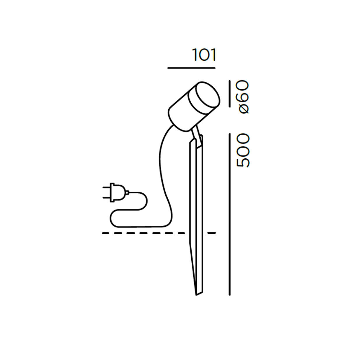 piek 50 spot Erdspießleuchte, Anthrazit, H: 50 cm