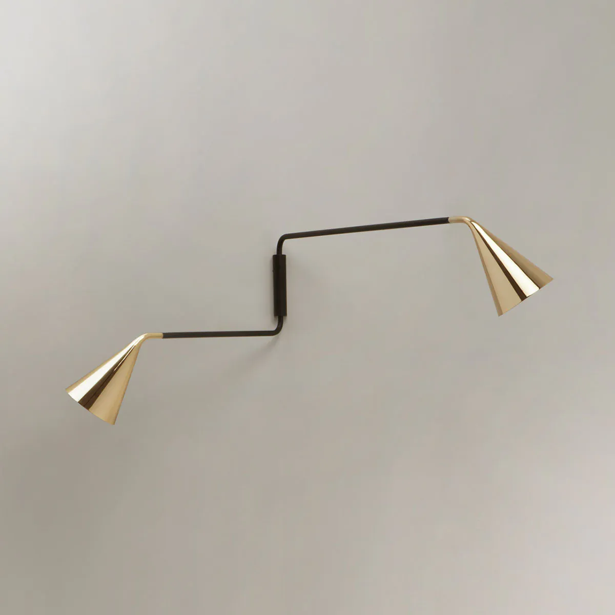 Gordon 561.48 Wandleuchte 2-flammig, Schwarz Matt & Schwarz Chrom