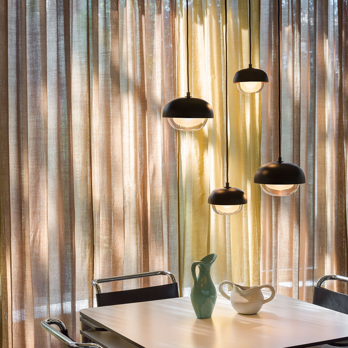 Muse 554.22 Pendelleuchte Ø: 20 cm, Schwarz & Kupfer