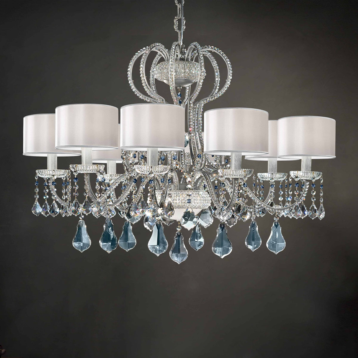 Galà 8+2 Kronleuchterr, 8-flammig, Ø: 97 cm , Silber