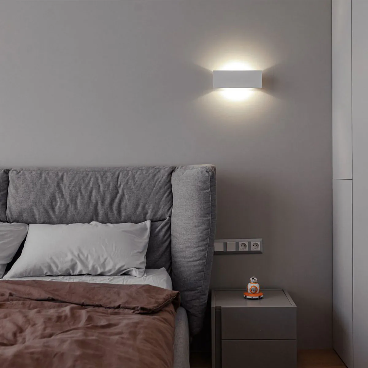 WA-T SOFT DIM8 Wandleuchte, B: 28 cm, H: 10 cm, Schwarz & Vergoldet Mat