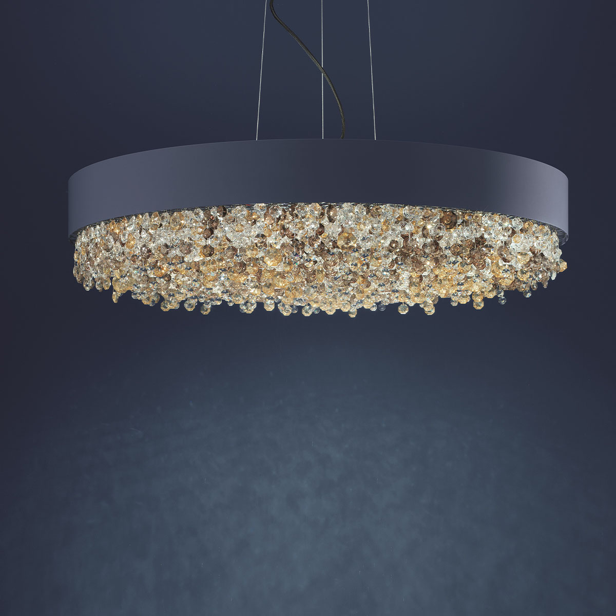 Olà S6 40 Pendelleuchte, Gold brüniert, Ø: 40 cm, Retrofit Olà S12 120 Pendelleuchte, Weiß matt, Ø: 120 cm, LED-Modul