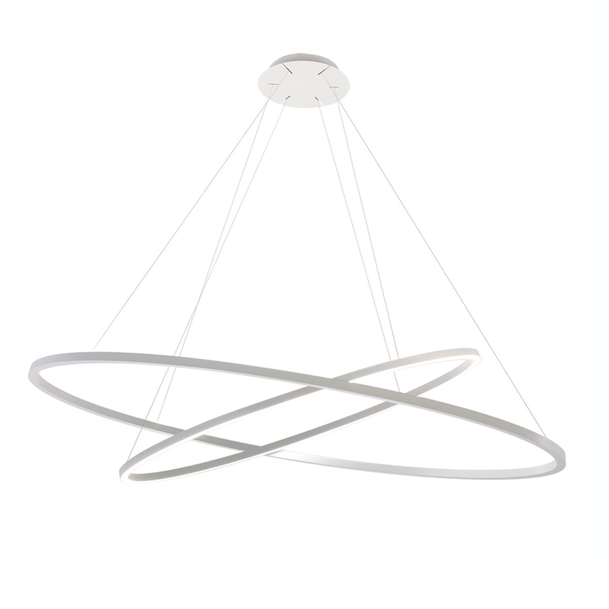 Ellisse Double Pendelleuchte, L: 135 cm, Aluminium poliert, Extra-Warmweiß 2700K