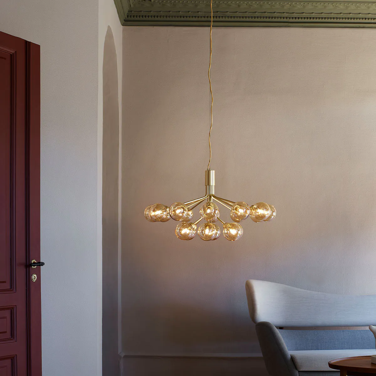 Apiales 18 Pendelleuchte, Ø: 89 cm, Schwarz satiniert & Rauchglas