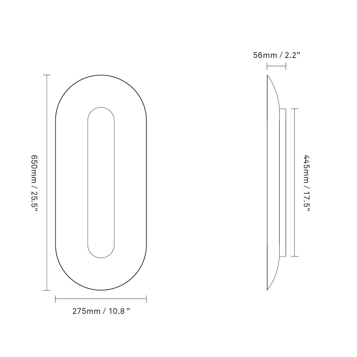 Sasi Large Wandleuchte, H: 65 cm, Silber