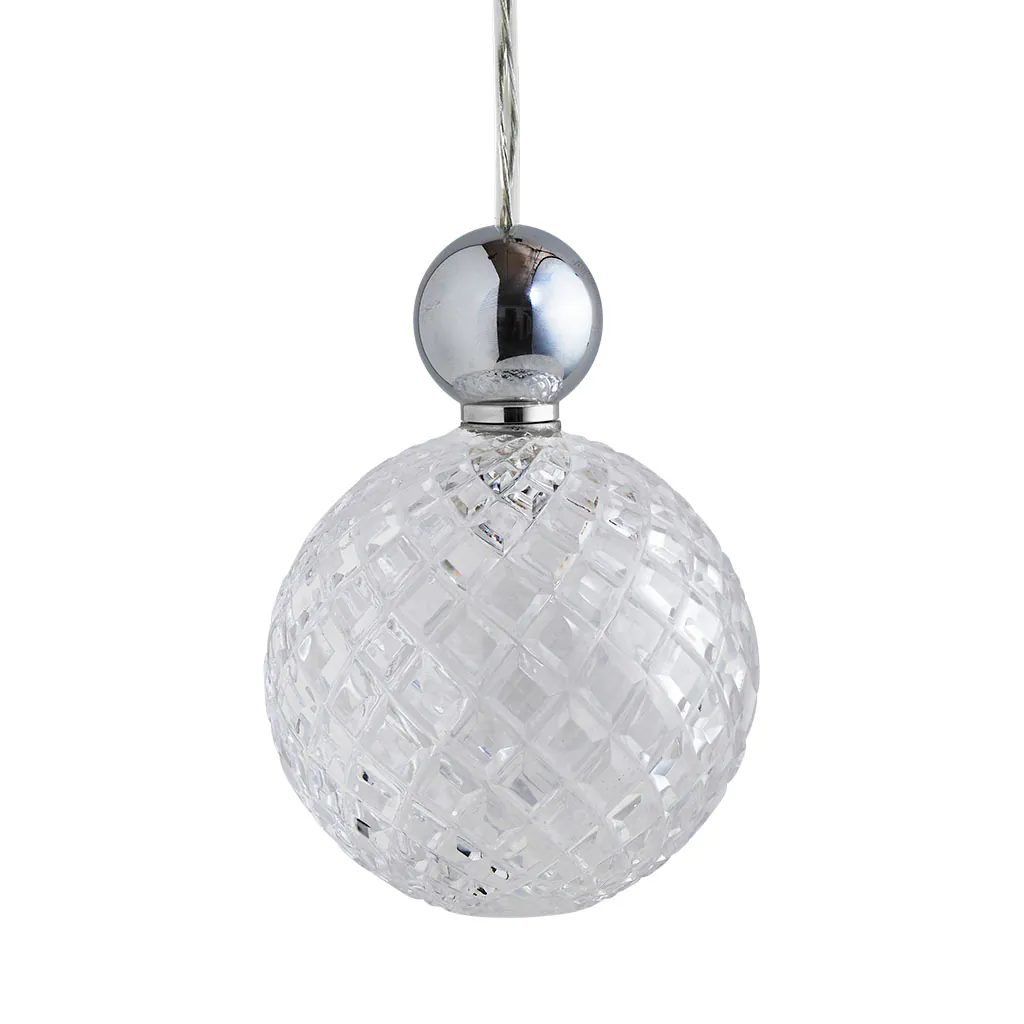 Uva Pendelleuchte Crystal L Ø 10 cm, Small check, Silber, für Multi-Baldachin