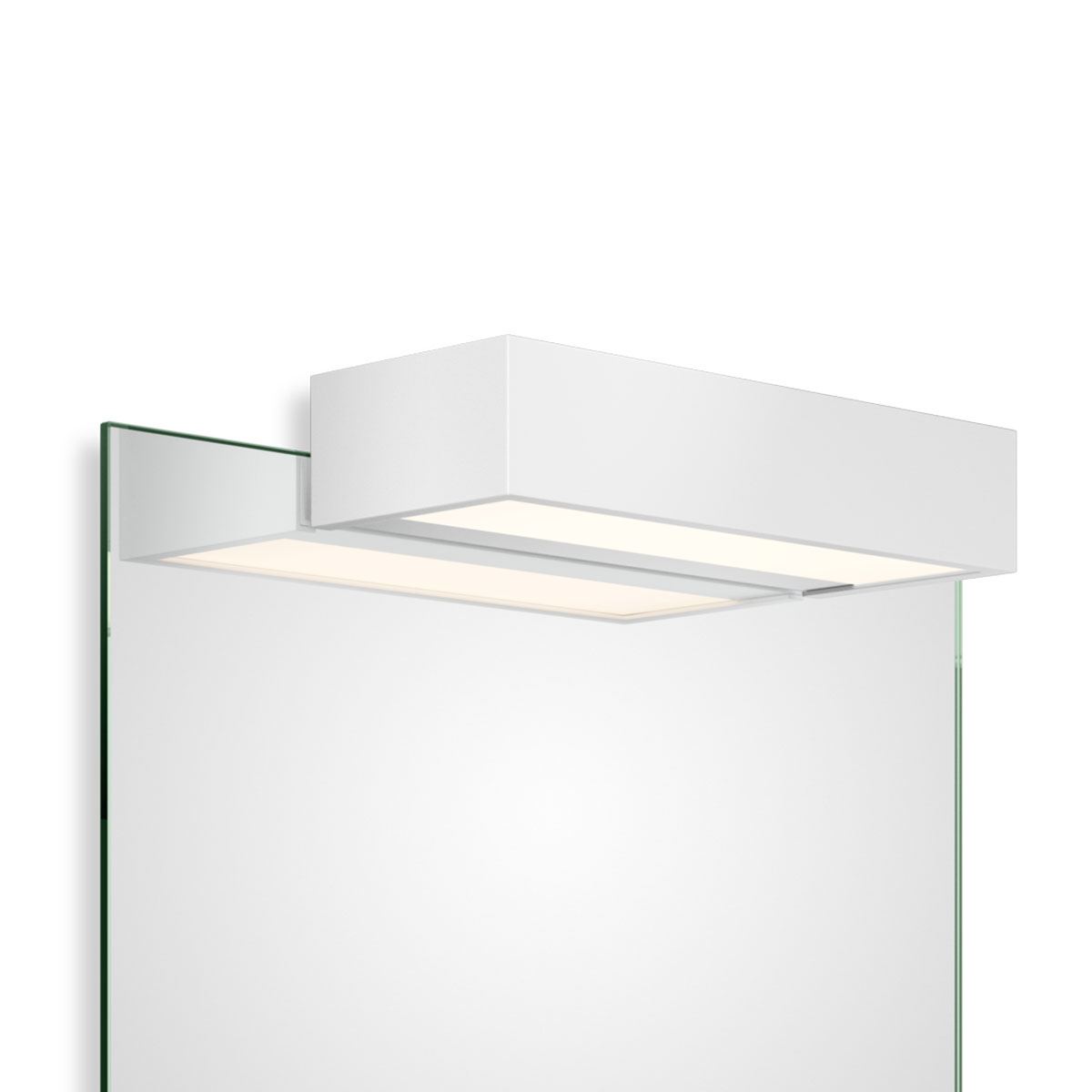 Decor Walther Box 1-25 N LED Spiegel Aufsteckleuchte Bad, Weiß matt, B: 25 cm, Warmweiß 3000K – technische Details & Abmessungen