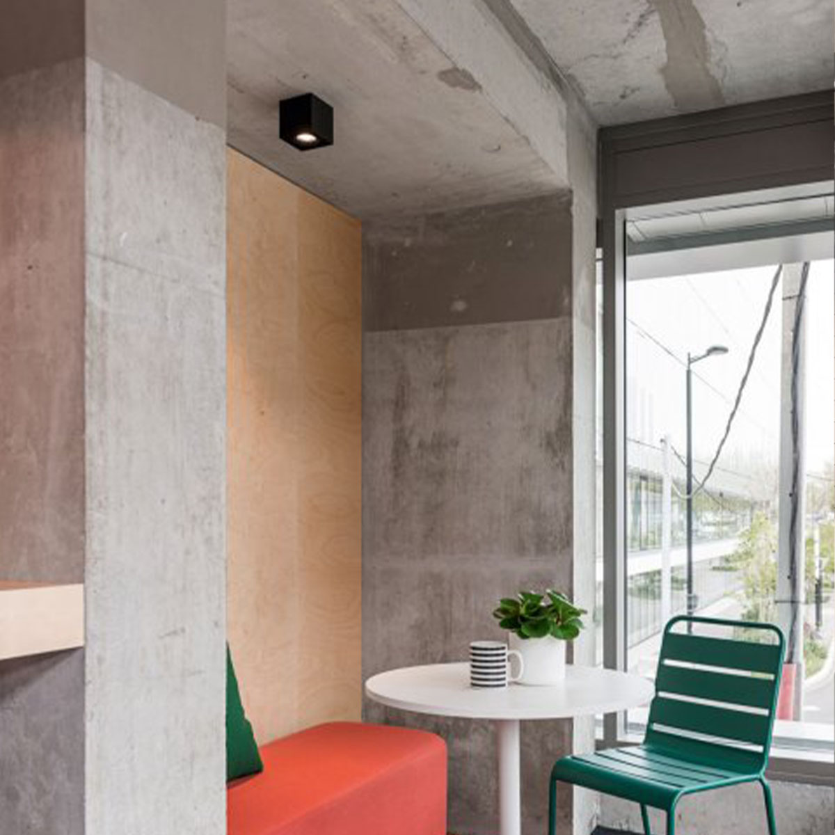 MINIGRID ON 150 93050 DIM8 Aufbaustrahler, L: 10,5 cm, B: 10,5 cm, Weiß & Schwarz, Warmweiß 3000K, 50°