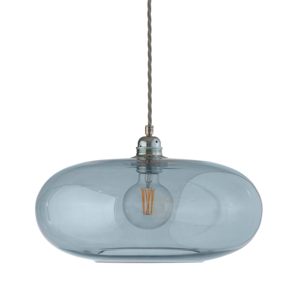 Ebb & Flow Horizon Pendelleuchte L Ø 36 cm Horizon Pendelleuchte L Ø 36 cm, Topaz Blue, Silber Topaz Blue Pendelleuchten – Ambiente Beleuchtung, mundgeblasen für Schlafzimmer