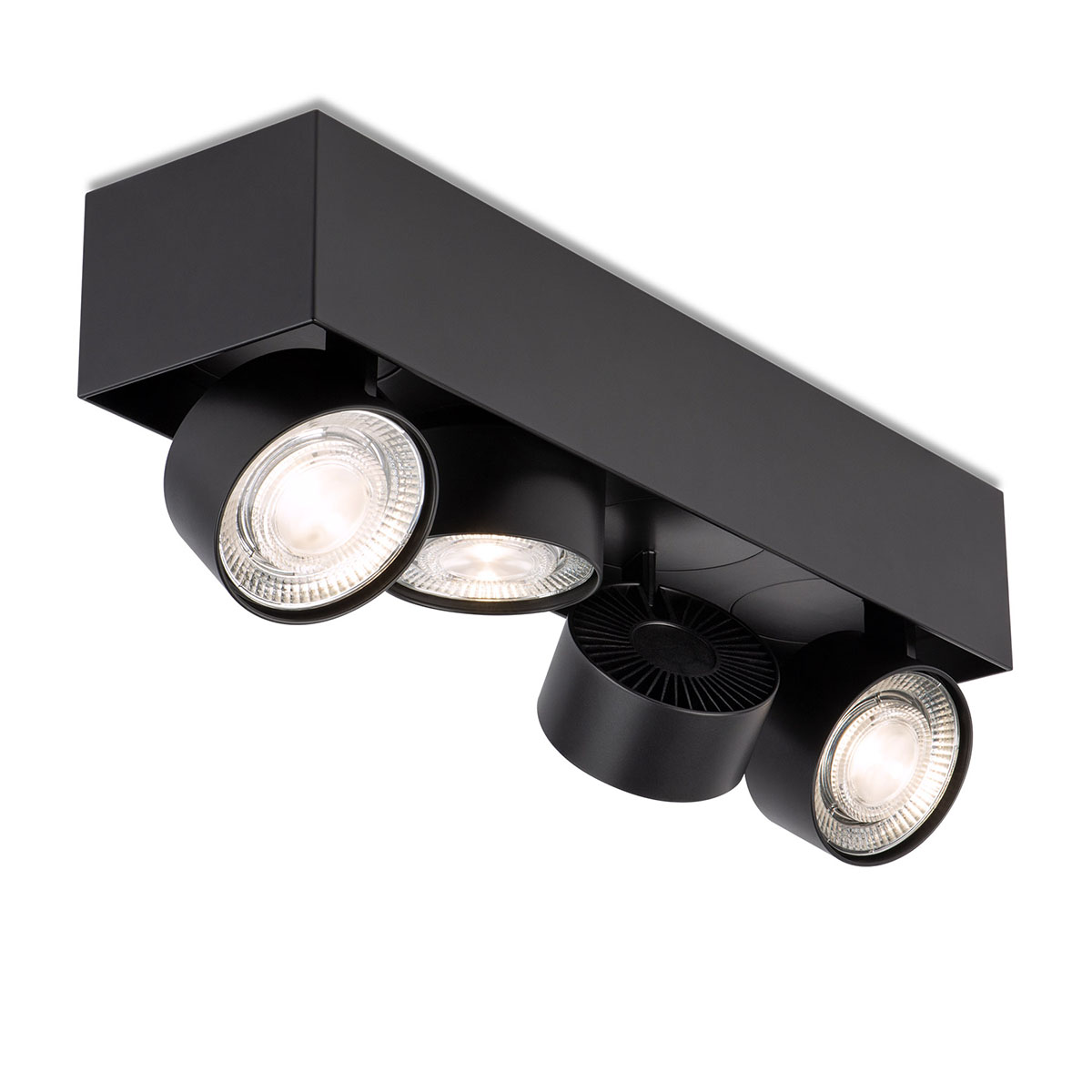 Wittenberg 4.0, wi4-ab-4e-hb Aufbaustrahler, Schwarz matt, Warmweiß 3000K, Flood 38°, Bluetooth