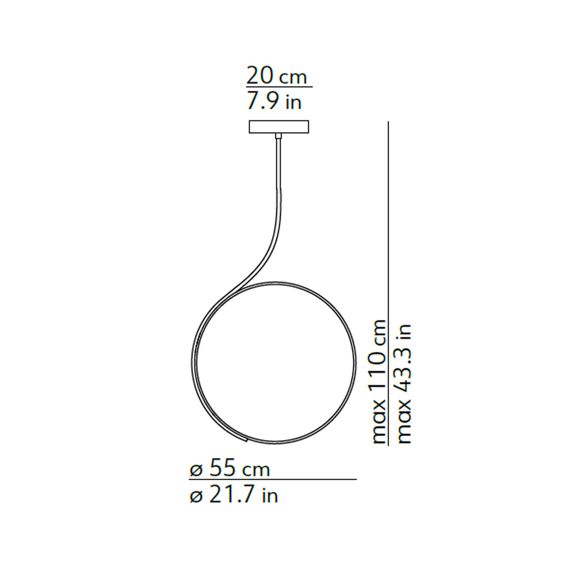 Poise Deckenleuchte, Ø: 55 cm, H: max 110 cm Poise Deckenleuchte, Ø: 55 cm, H: max 110 cm