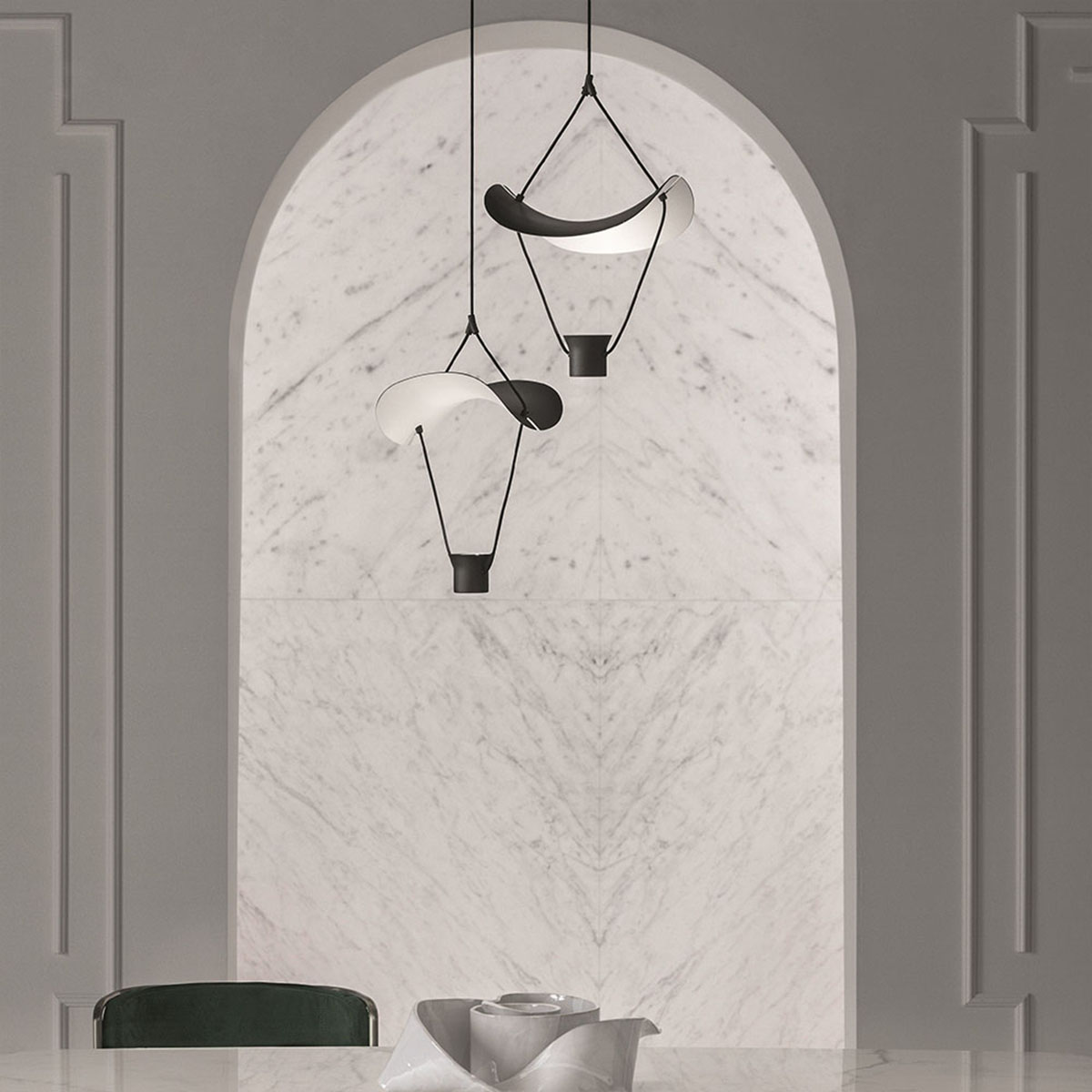 Vollee C5 P Pendelleuchte, 5-flammig, Schwarz matt