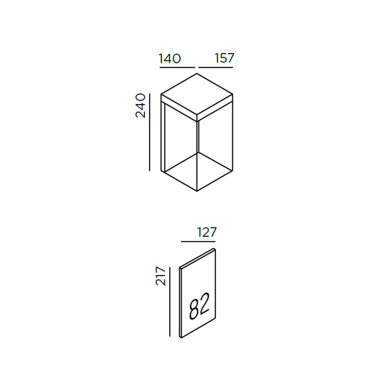 gic number Wandleuchte, H: 24 cm, T: 15,4 cm, Anthrazit gic number Wandleuchte, H: 24 cm, T: 15,4 cm, Pure White