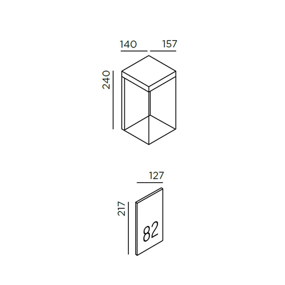 gic number Wandleuchte, H: 24 cm, T: 15,4 cm, Anthrazit gic number Wandleuchte, H: 24 cm, T: 15,4 cm, Pure White