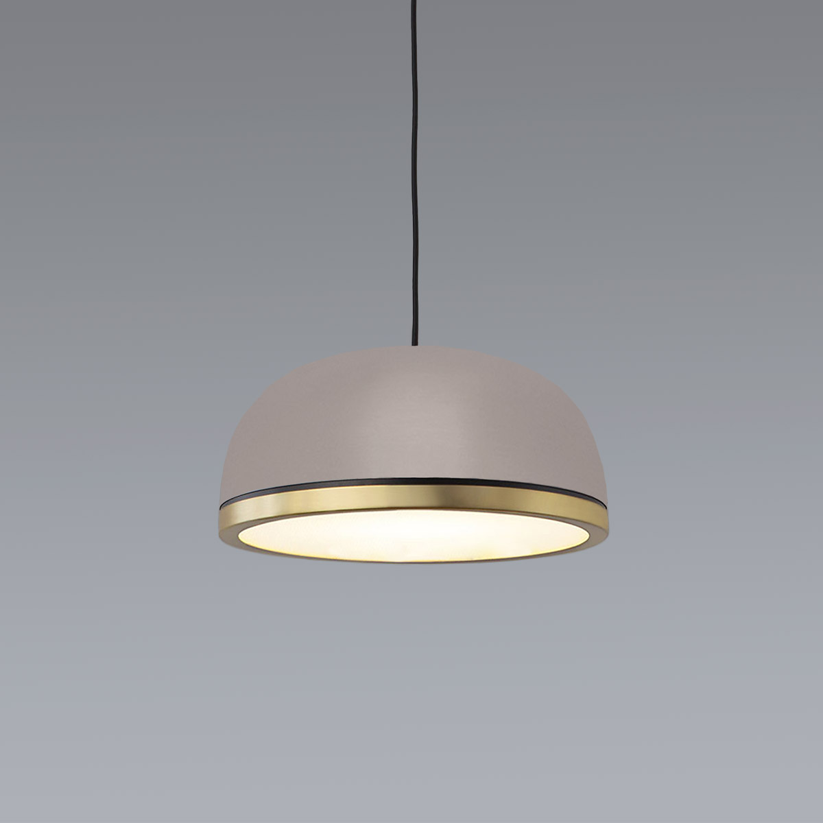 TOOY_Molly_556.21-22-23-6 TOOY Molly 556.23 Pendelleuchte Ø: 38 cm, Sandgrau, Messing – diffuses, blendfreies Licht