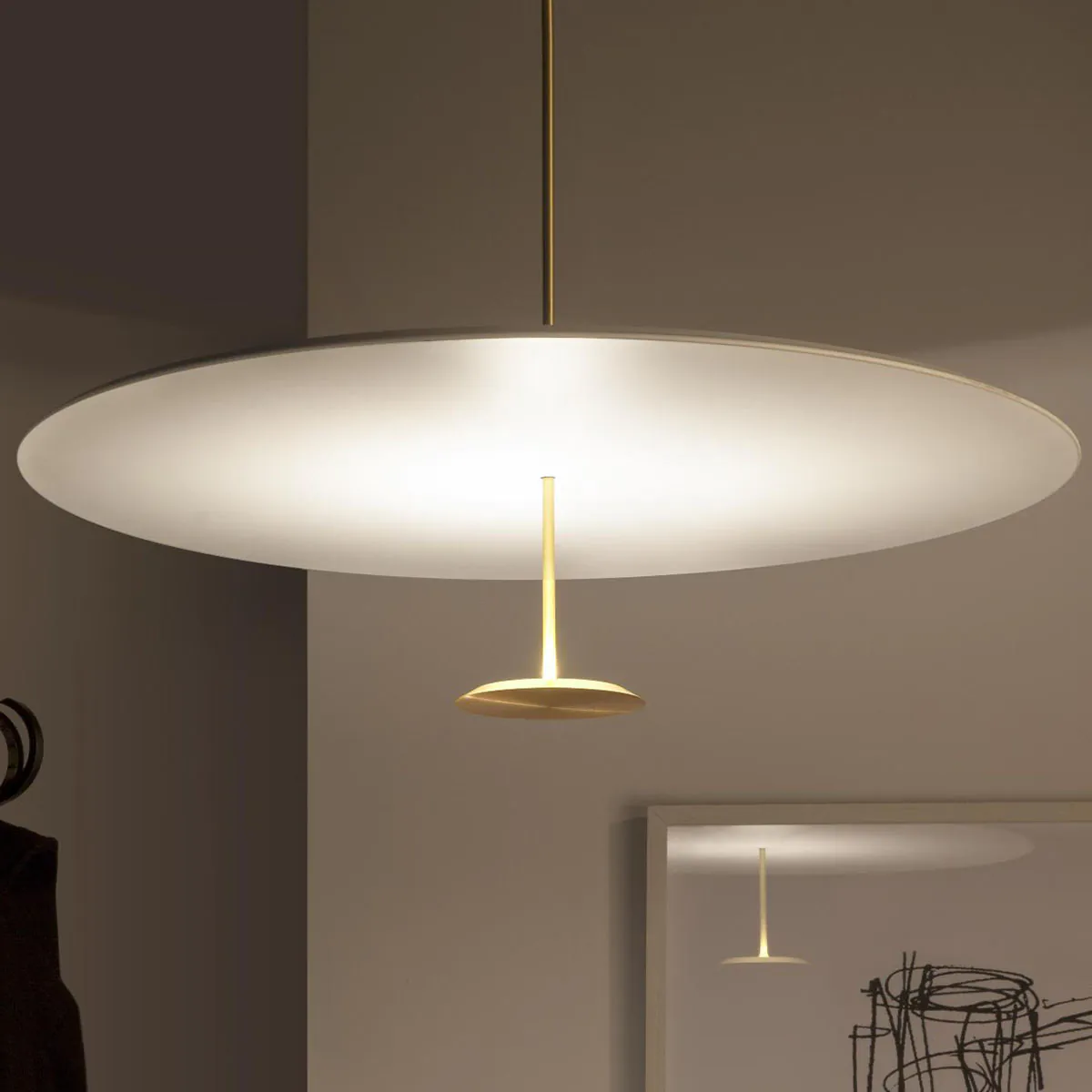 Dot 600 Pendelleuchte, Ø: 60 cm, Messing eloxiert, Extra-Warmweiß 2700K, Phase Cut