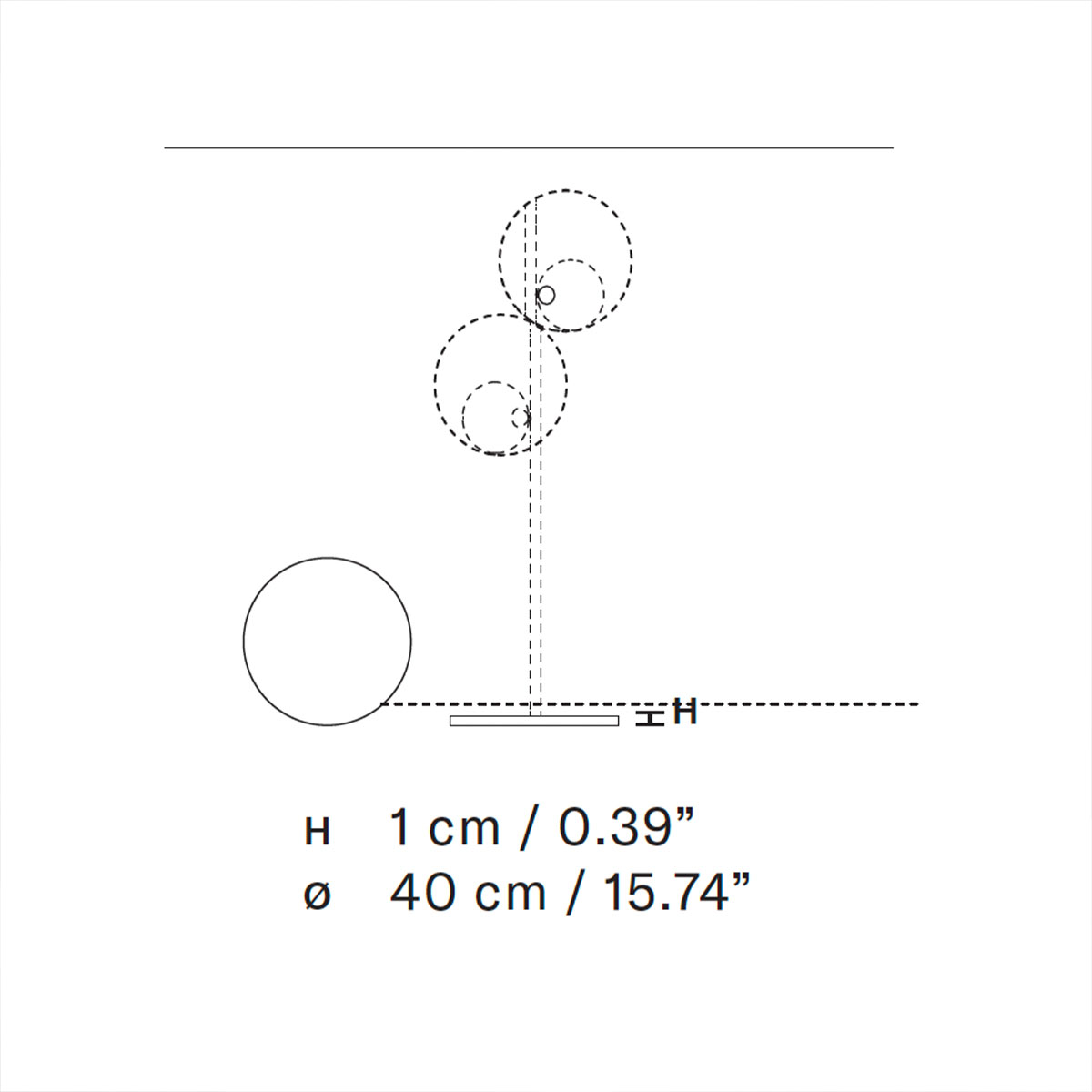 Sound Fußplatte für Stehleuchte (optional), Messing gebürstet