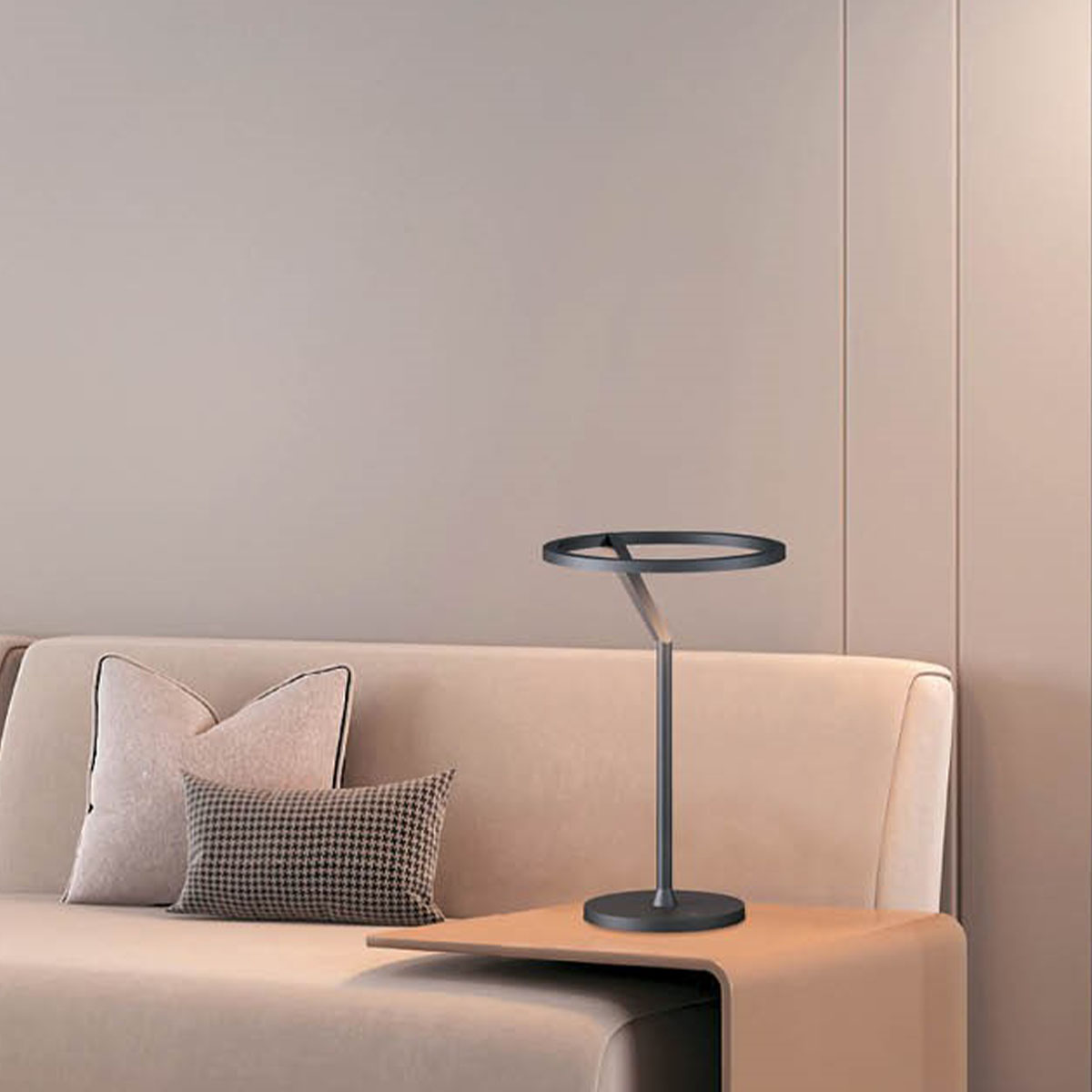 Meridiana Ring Tischleuchte, Titanium