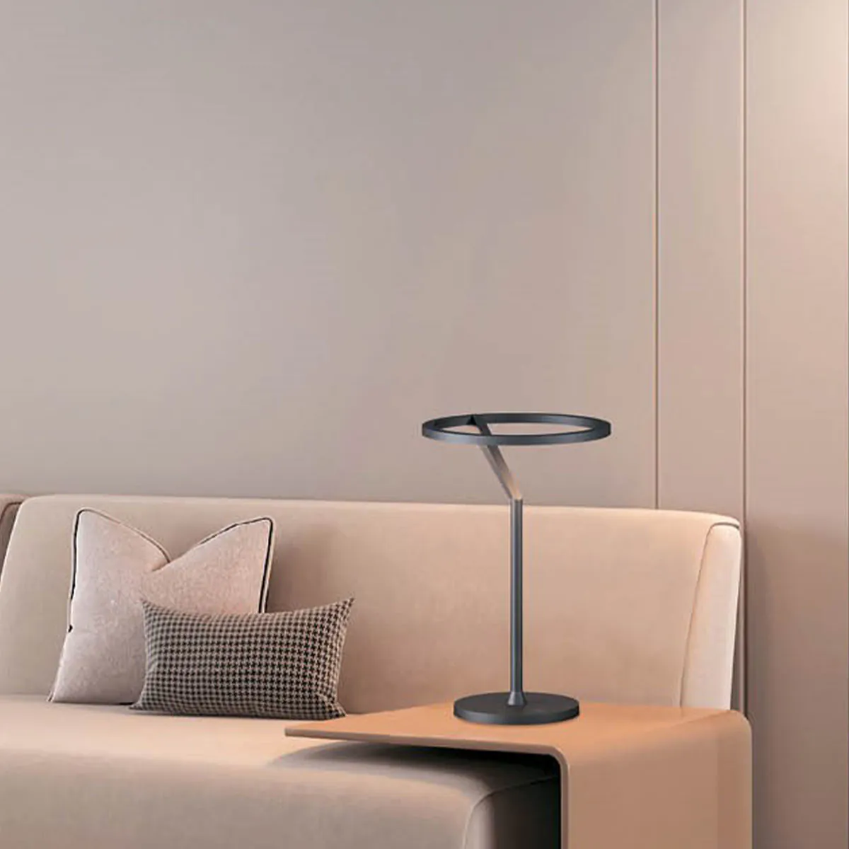 Meridiana Ring Tischleuchte, Weiß Meridiana Ring Tischleuchte, Titanium