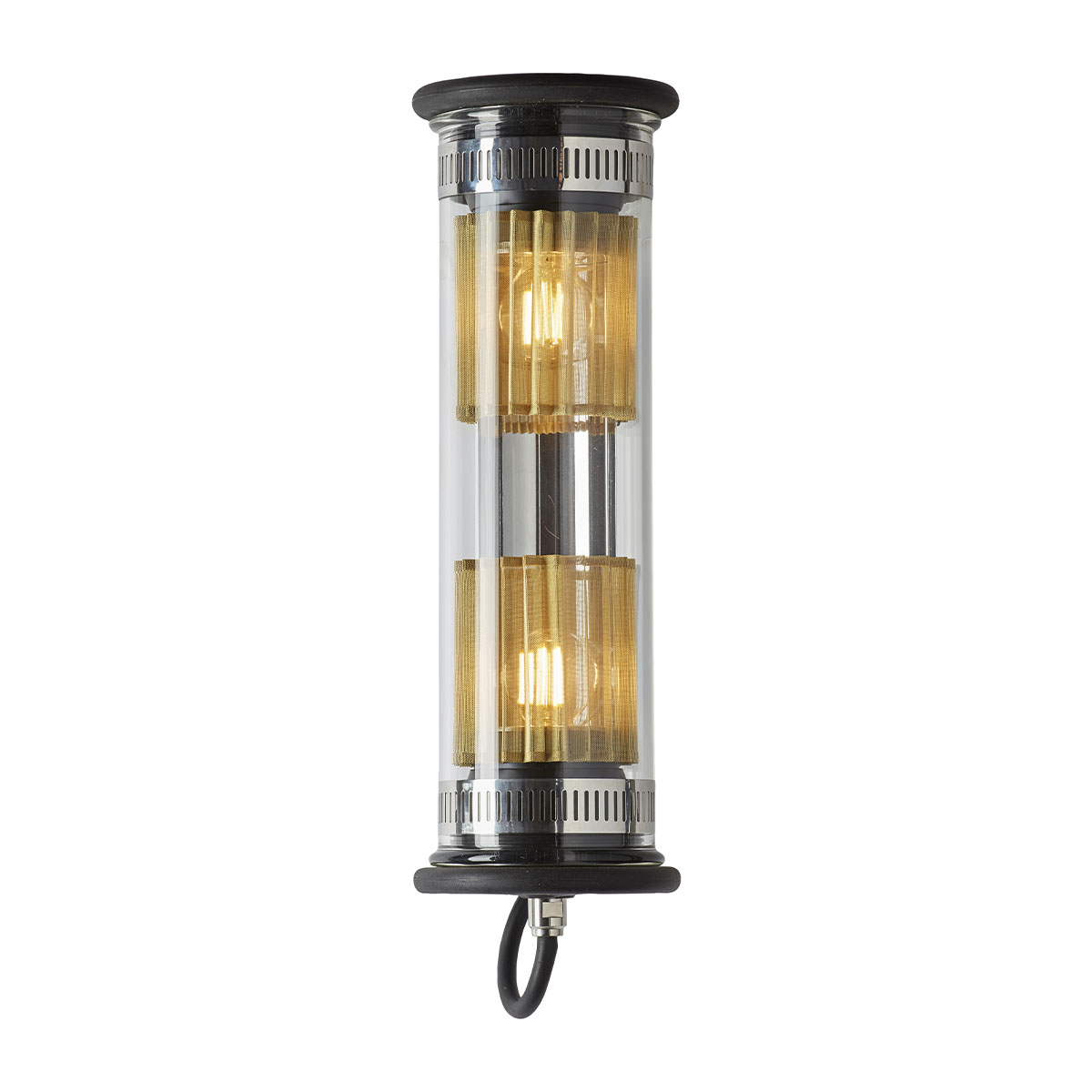 In The Tube Pendant Vertical 100-350 Pendelleuchte, Silber & Gold, L: 37 cm in Silber Gold – hochwertiges Design aus dem Hause DCW Editions für den Esstisch