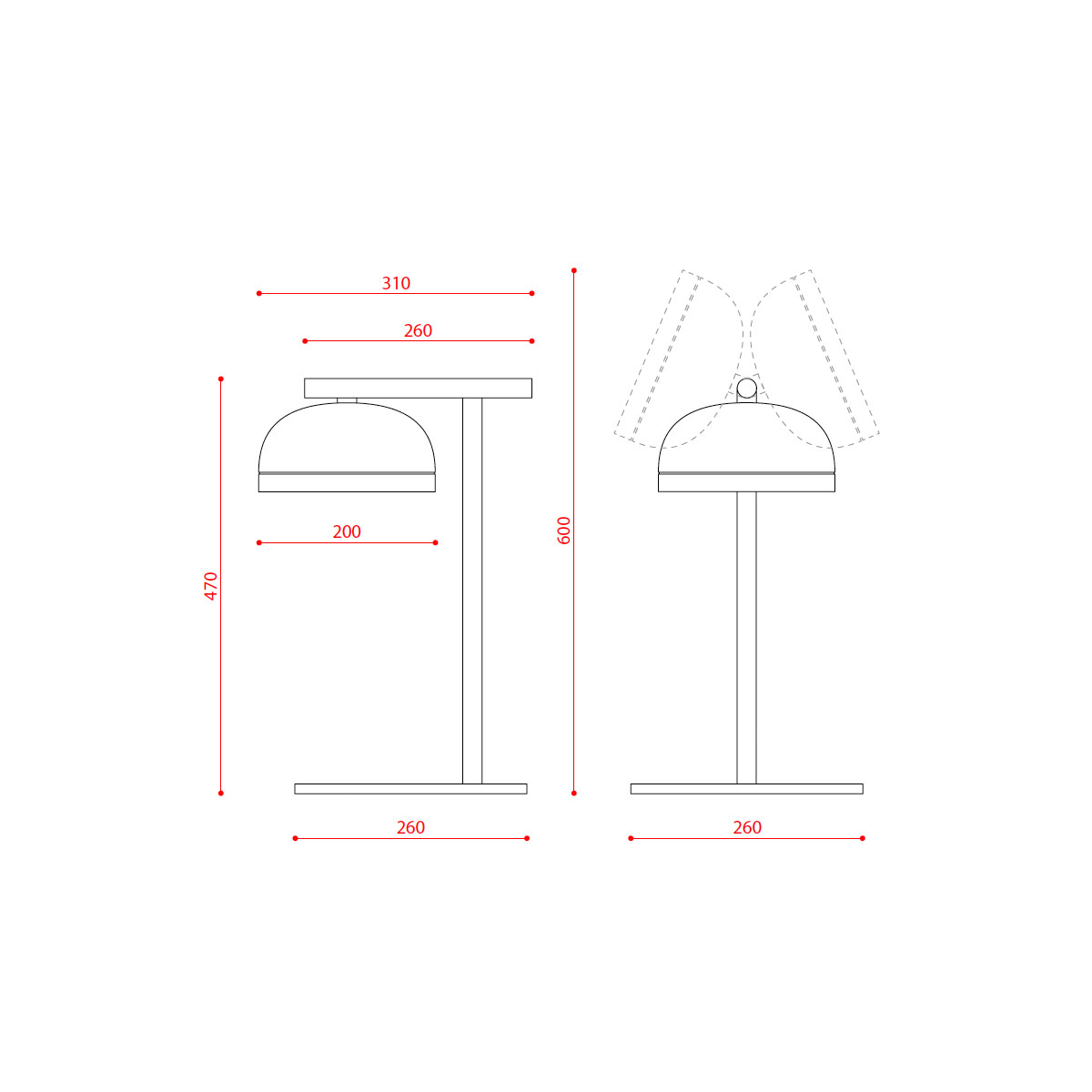 Molly 556.32 Tischleuchte H: 47 cm, Kupfer, Kupfer