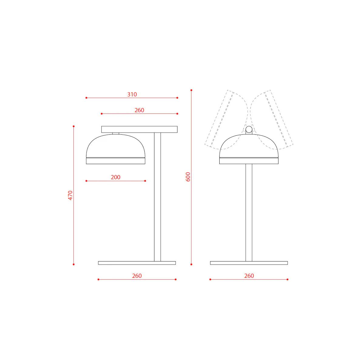 Molly 556.32 Tischleuchte H: 47 cm, Kupfer, Kupfer