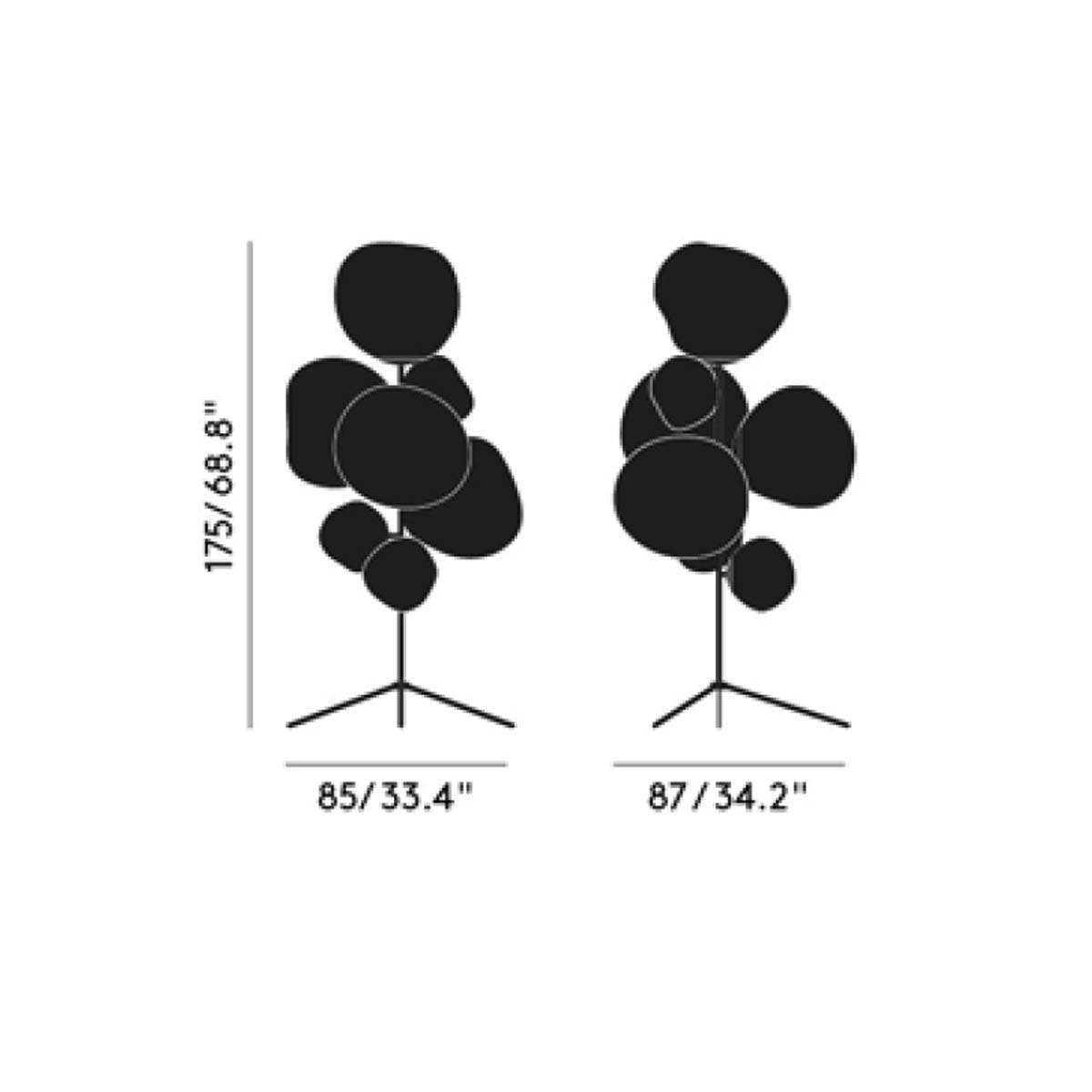 Tom Dixon Melt Chandelier LED Stehleuchte, H: 175 cm, Silber Tom Dixon Melt Chandelier LED Stehleuchte, H: 175 cm, Bronze, Gold