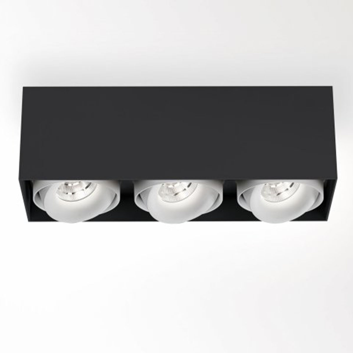 MINIGRID ON 350 SOFT 93045 DIM8 Aufbaustrahler, L: 30,5 cm, B: 10,5 cm, dim to warm 3000K – 1800K, Schwarz & Weiß