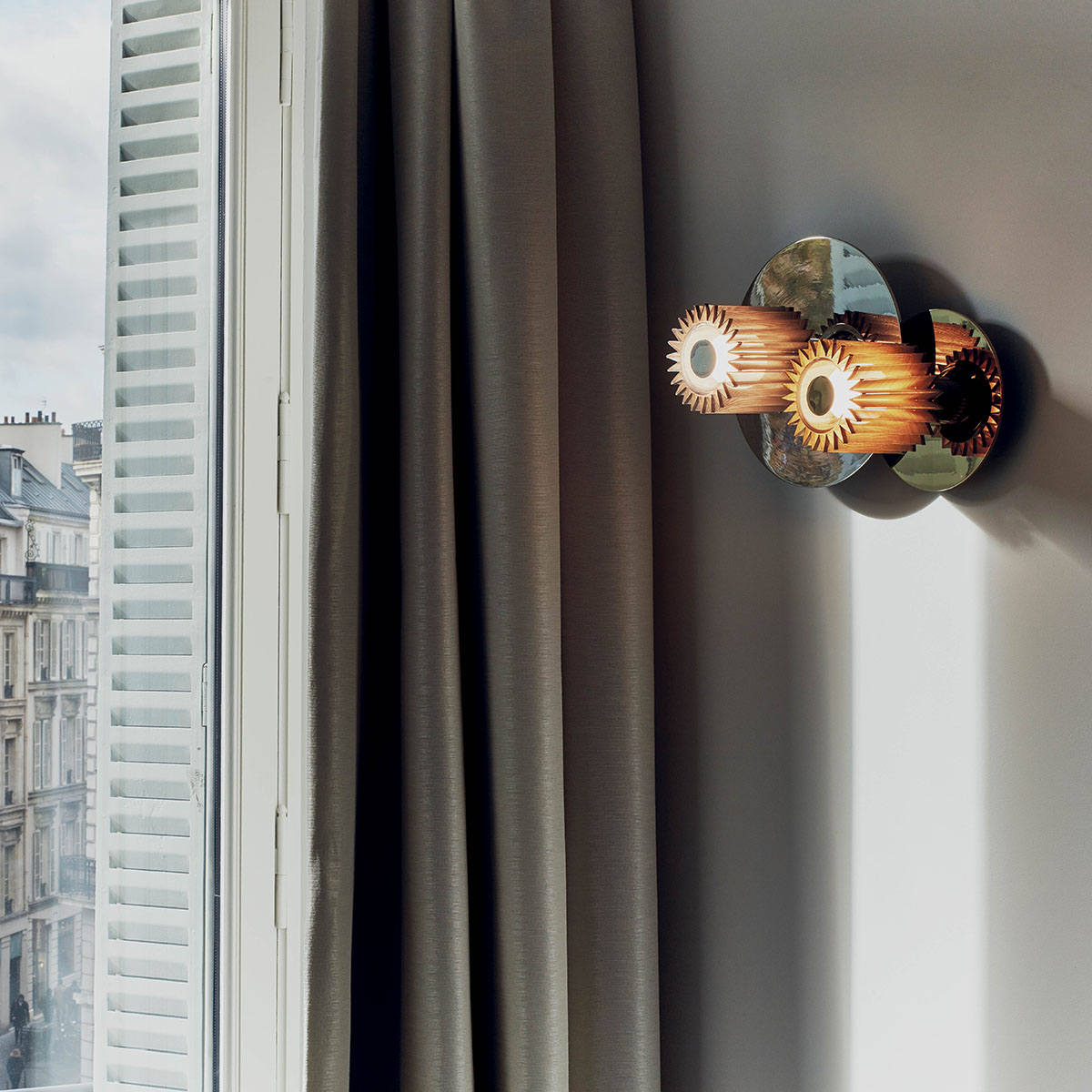 In The Sun 380 Wandleuchte Silber, Netz Silber Ø 38 cm – hochwertige Designerleuchte von DCW Editions geeignet für den Eingangsbereich