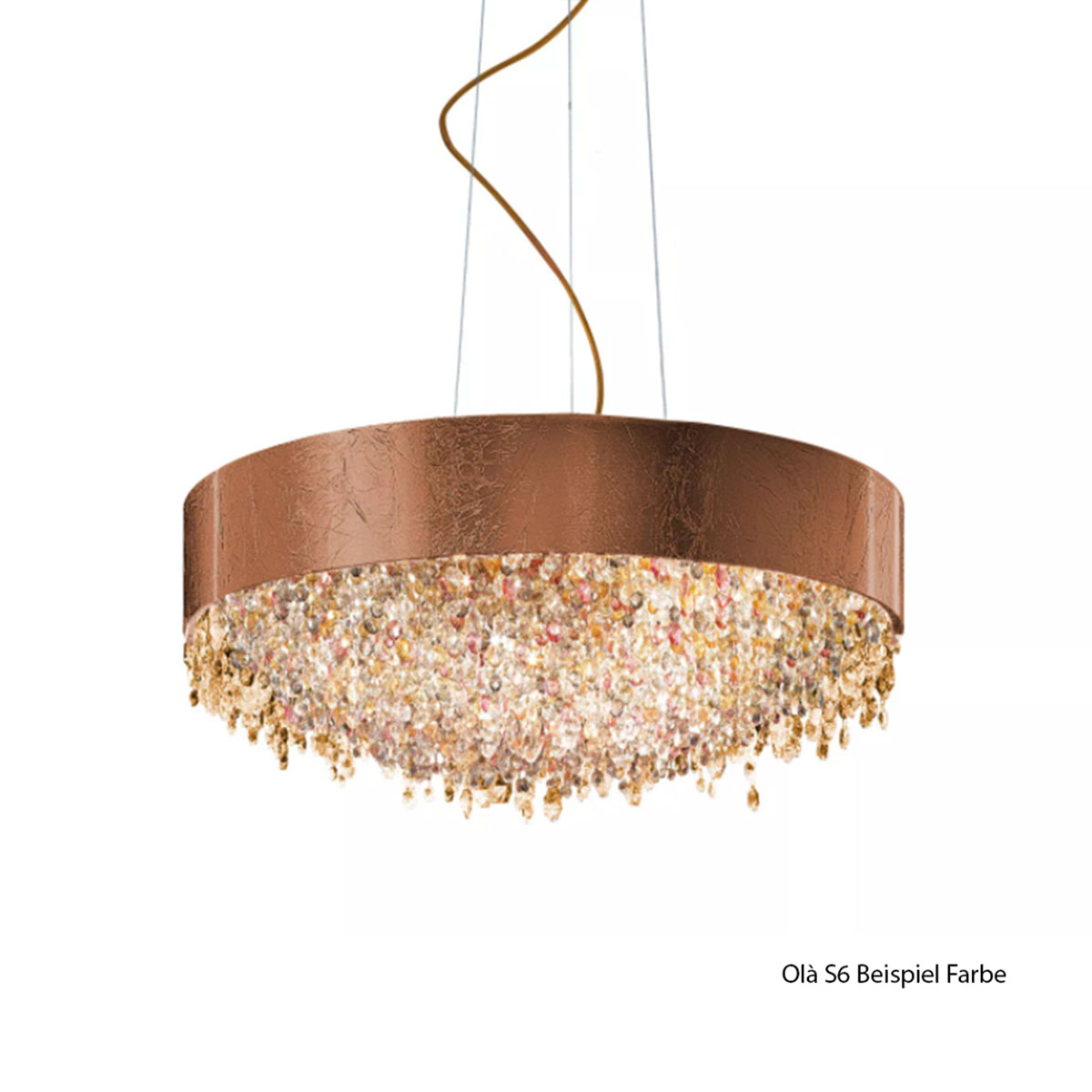 Masiero Olà S2 15 Pendelleuchte Pendelleuchten - elegantes Designerlicht aus Glas und Metall, Farbe Kupfer