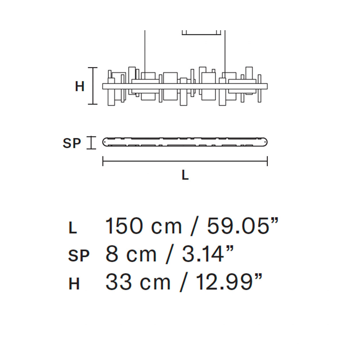Honicé S150 Pendelleuchte, Onyx Stein, Gold matt lackiert, L: 150 cm Honicé S150 Pendelleuchte, Onyx Stein, Gold brüniert, L: 150 cm