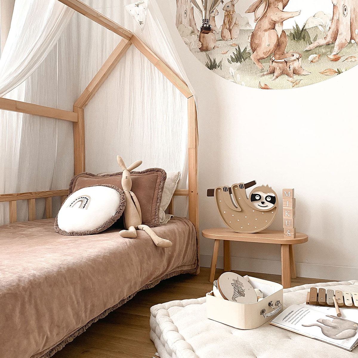 Kinder Nachtlicht Faultier, Holz, handgemacht
