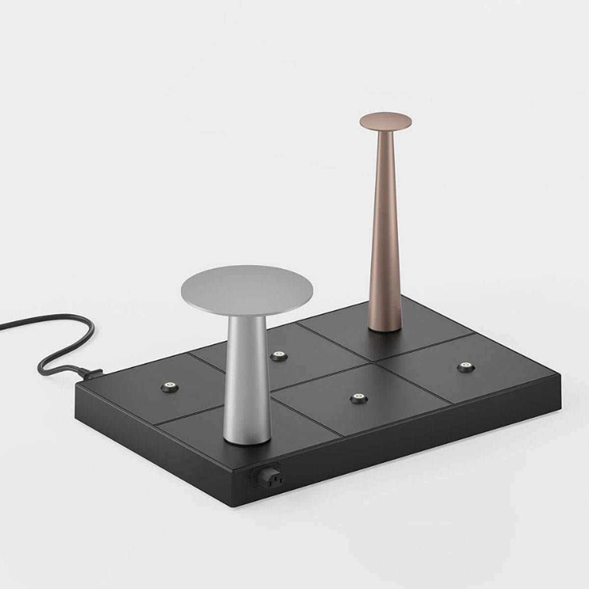 multi charging base, Schwarz Rechteckige Ladestation für sechs Akku Leuchten