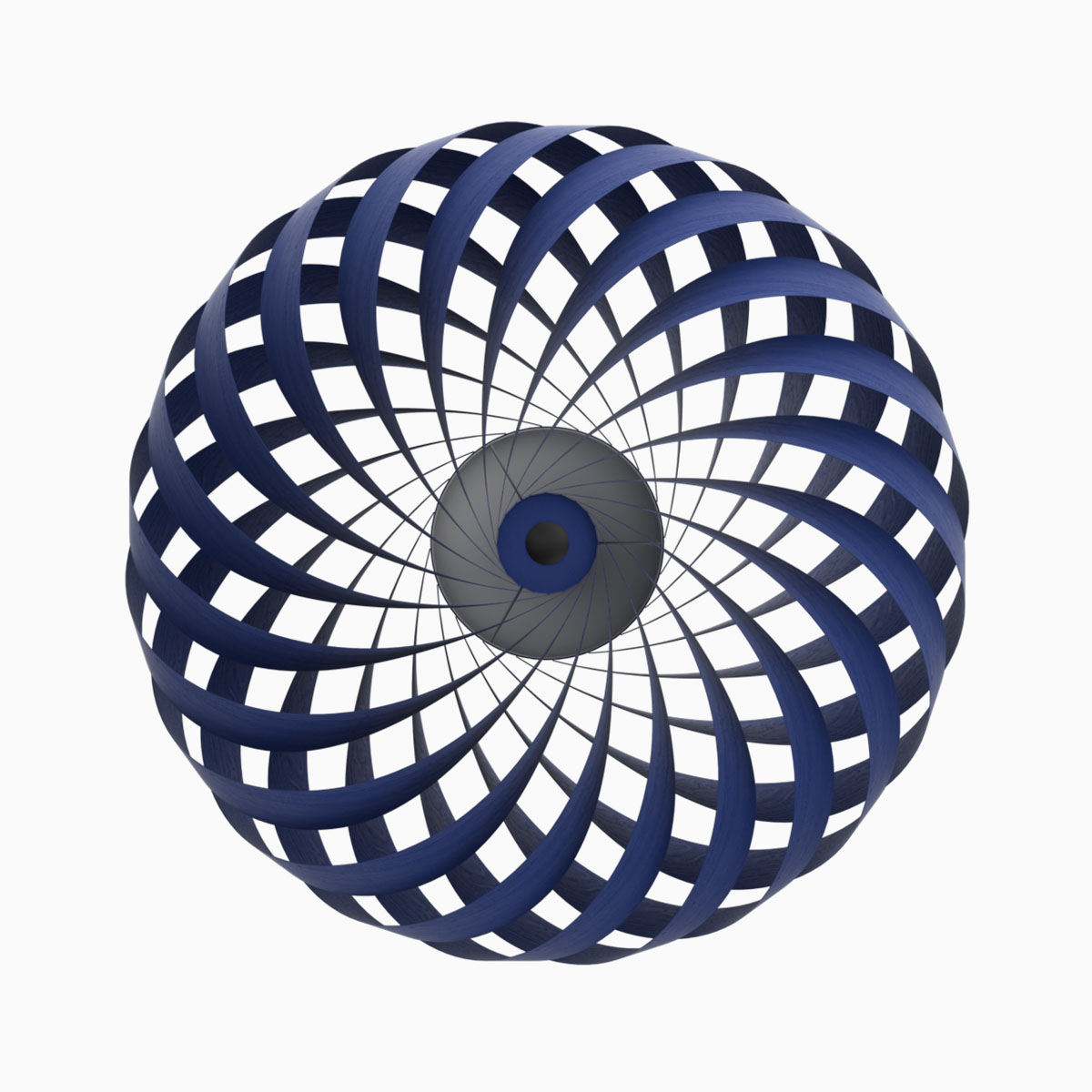 TR5 Wandleuchte, Birke Blau, Ø: 60 cm, H: 20 cm