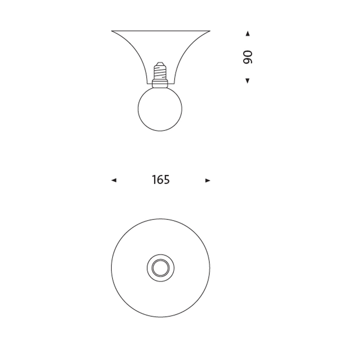 Etna Wand-/ Deckenleuchte, Ø: 16,5 cm, Blattvergoldet