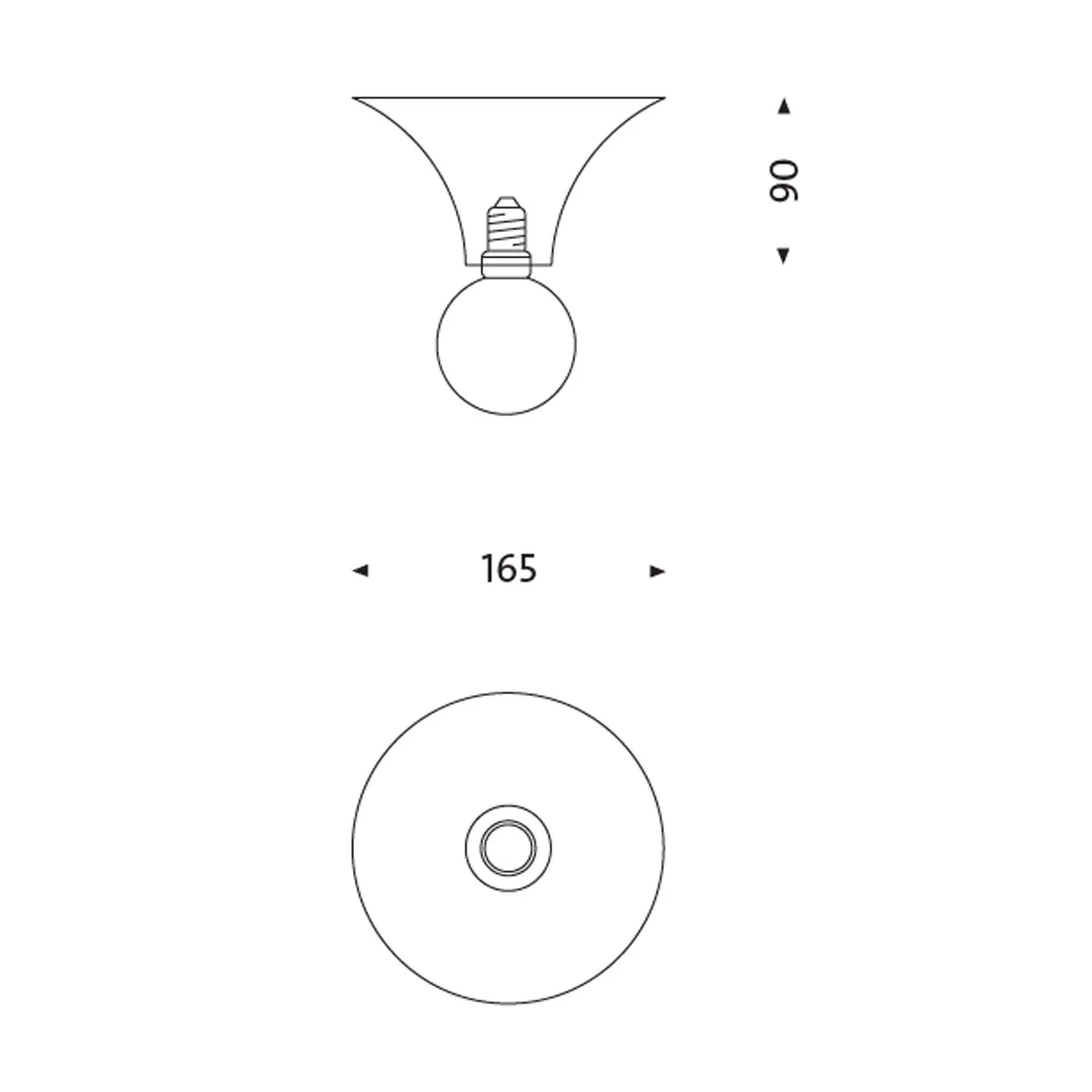 Etna Wand-/ Deckenleuchte, Ø: 16,5 cm, Blattvergoldet