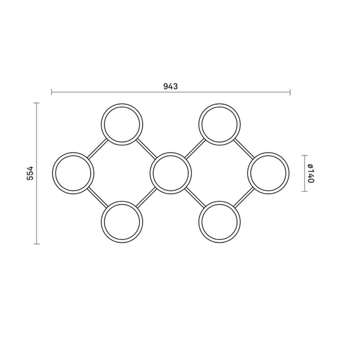 Liila 7 Wand- und Deckenleuchte, B: 94,5 cm, H: 55,5 cm, Gold Liila 7 Wand- und Deckenleuchte, B: 94,5 cm, H: 55,5 cm, Opalglas