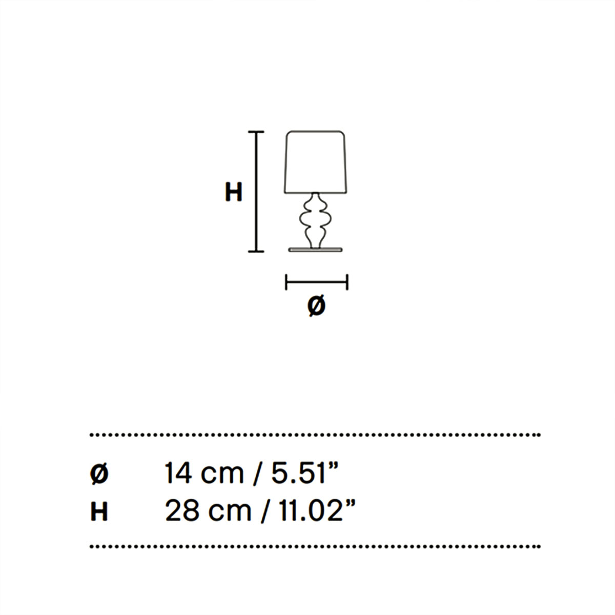 Eva TL1 P Tischleuchte, Dunkelgrau, H: 28 cm