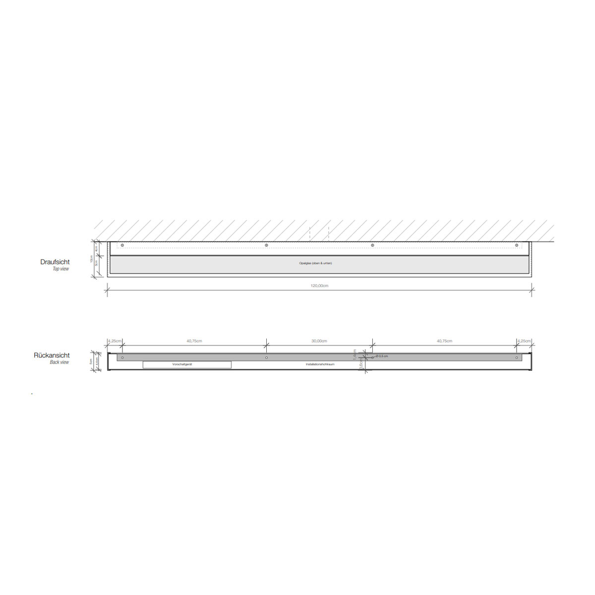 Decor Walther Box 120 N LED Wandleuchte Bad, Chrom, B: 120 cm, Extra-Warmweiß 2700K – technische Details & Abmessungen Decor Walther Box 120 N LED Wandleuchte Bad, Weiß matt, B: 120 cm, Warmweiß 3000K – technische Details & Abmessungen