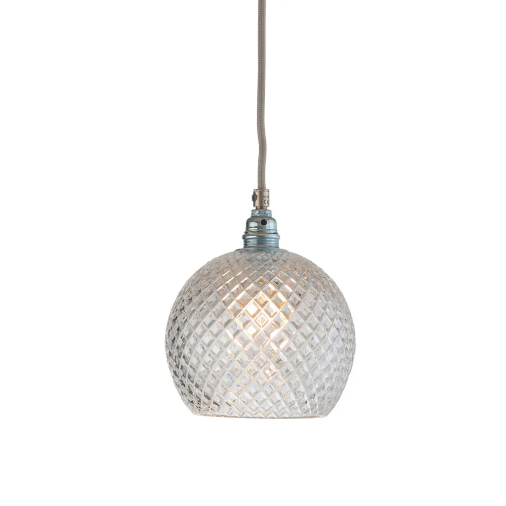 Rowan Pendelleuchte Crystal S Ø 15,5 cm, Silber, Small Check