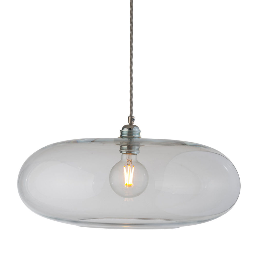 Horizon Pendelleuchte XL Ø 45 cm, Clear, Silber