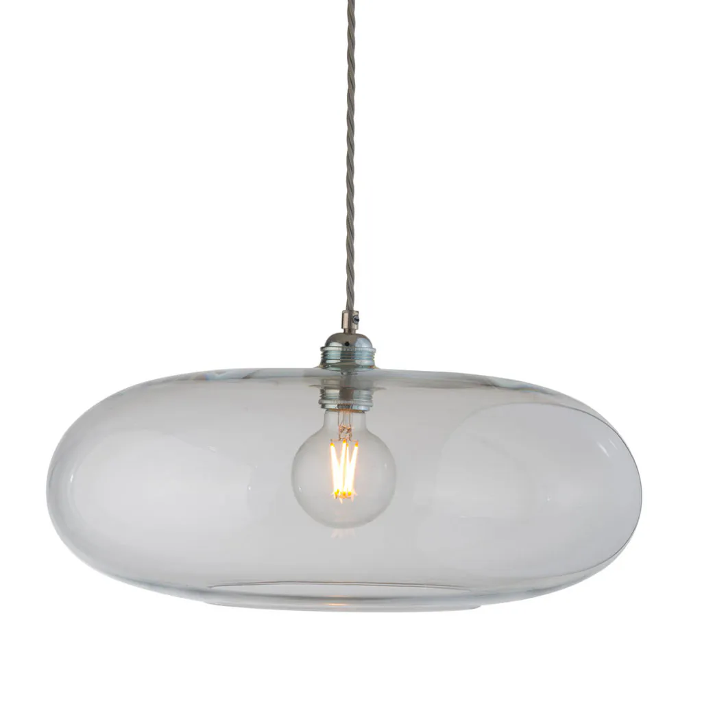 Horizon Pendelleuchte XL Ø 45 cm, Clear, Silber